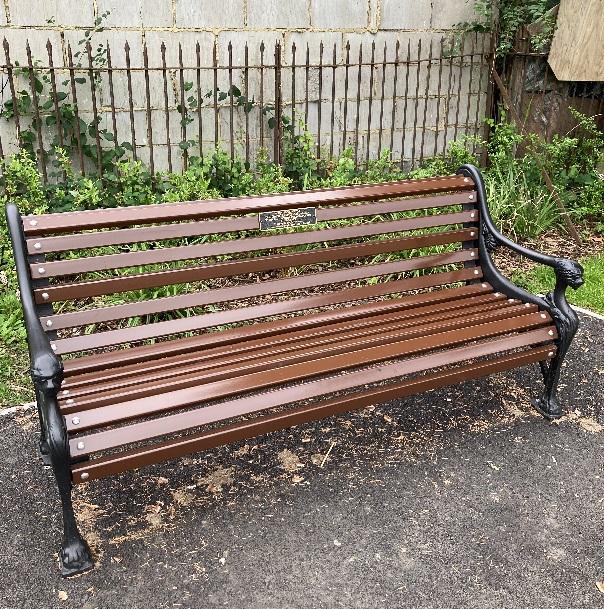 example of a memorial bench in park